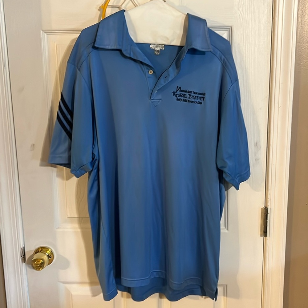 Adidas Special Edition “Fore Dude” Light Blue Polo